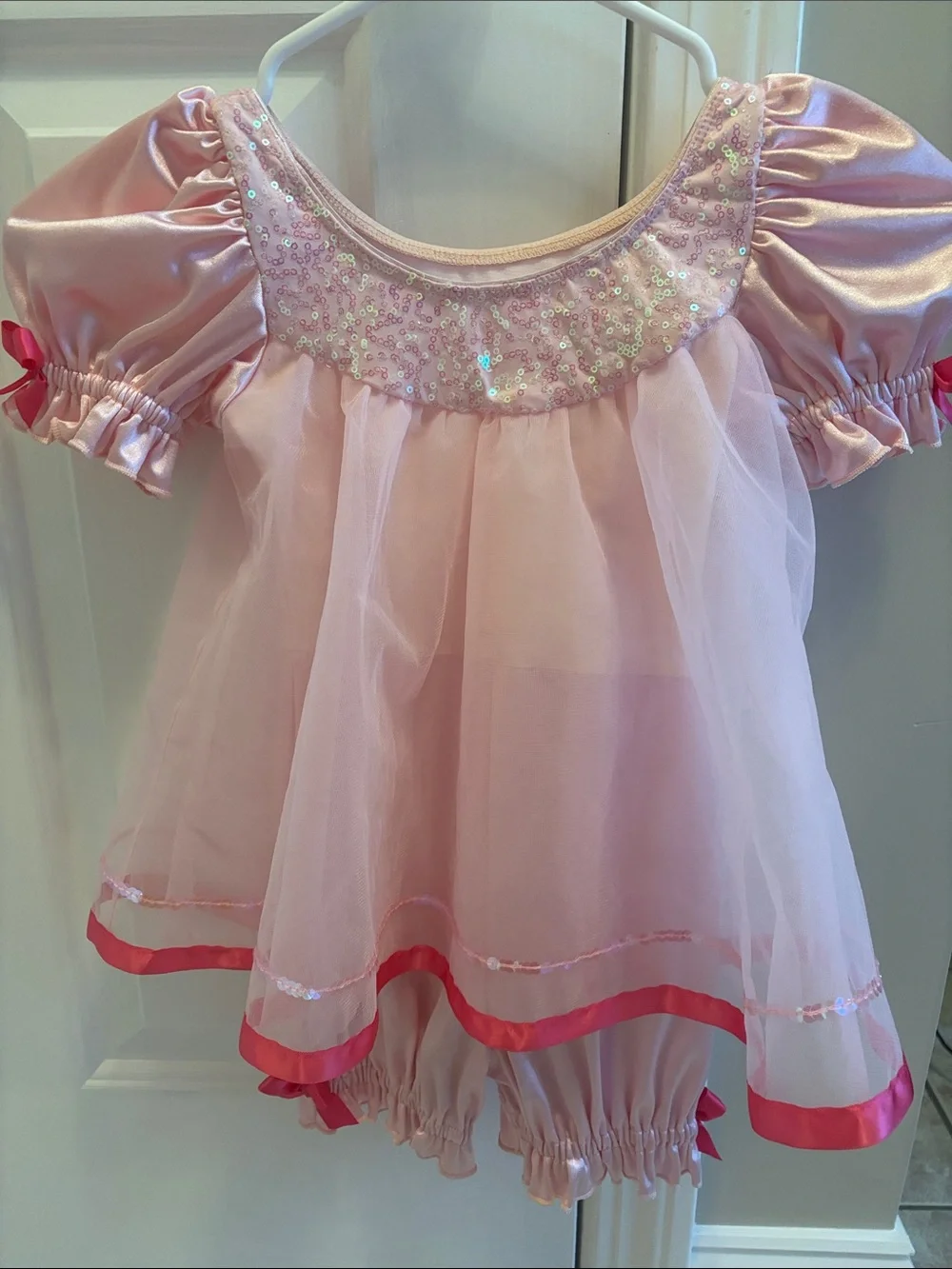 Revolution Pink Sequin Puff-Sleeve Princess Dress Costume
